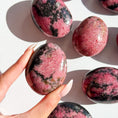 Load image into Gallery viewer, Rhodonite Pebble Palmstone