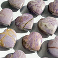 Load image into Gallery viewer, Purple Jade Standing Heart