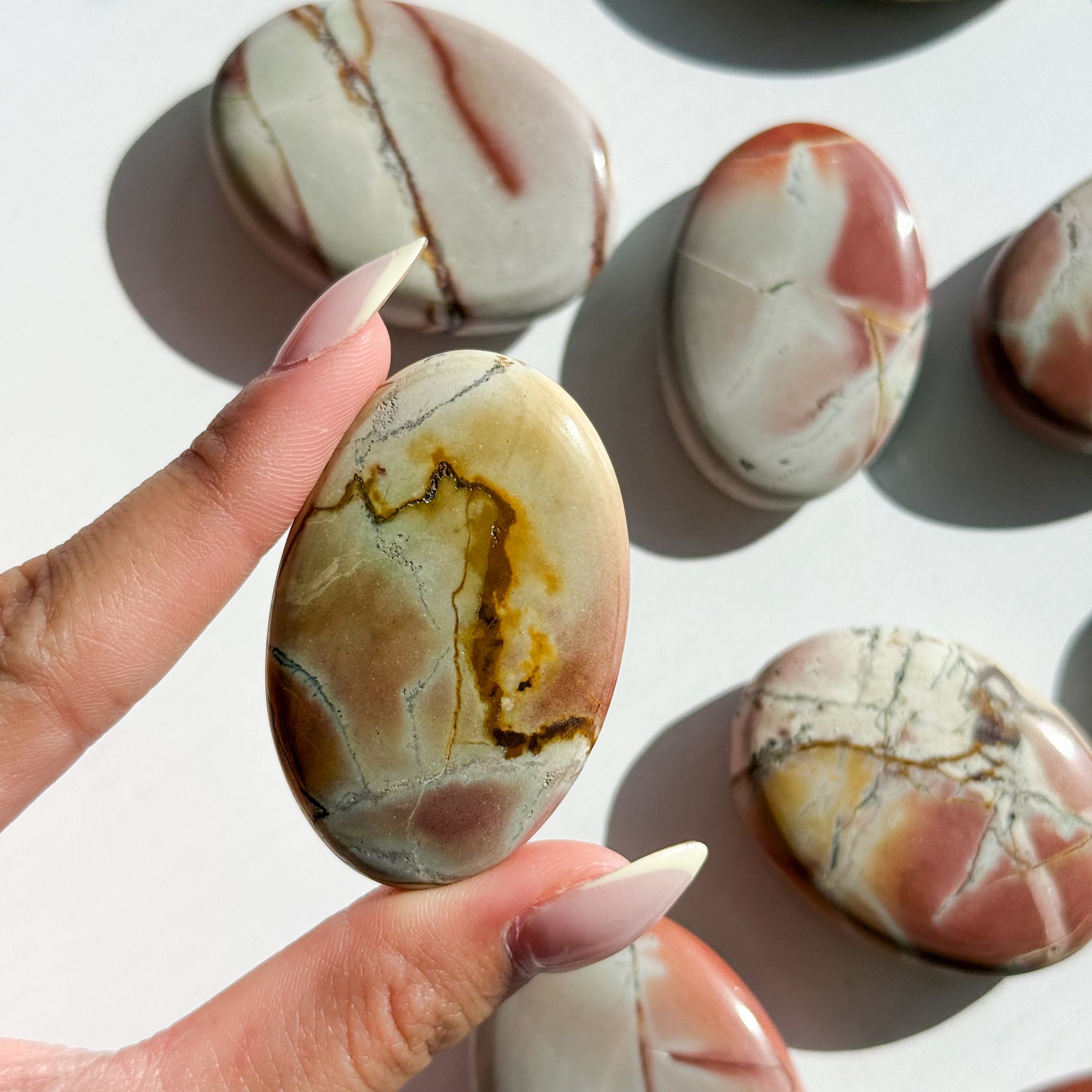 Pink Polychrome Jasper Palmstone