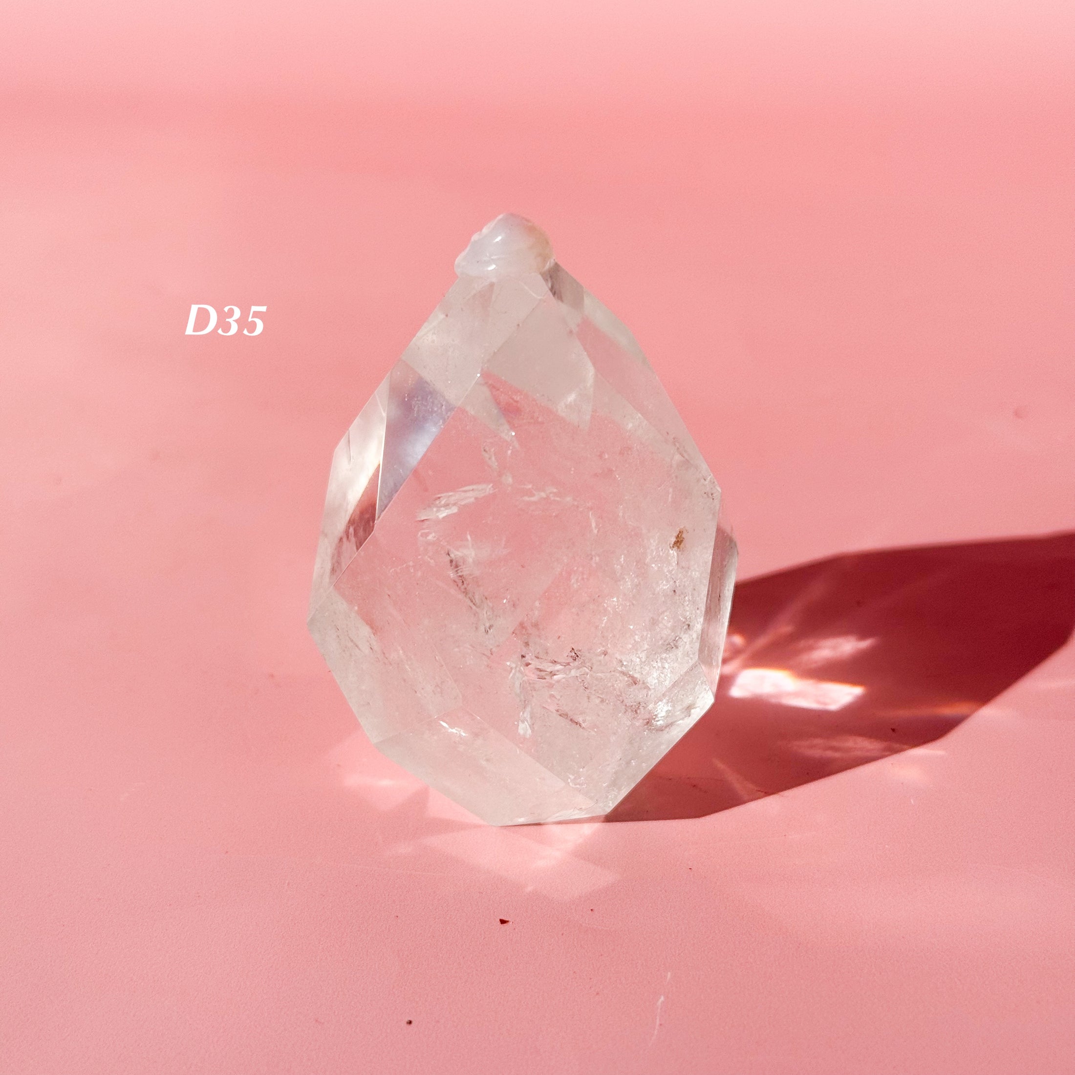 Clear Quartz Faceted Flame