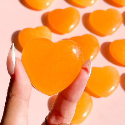 Orange Calcite Heart