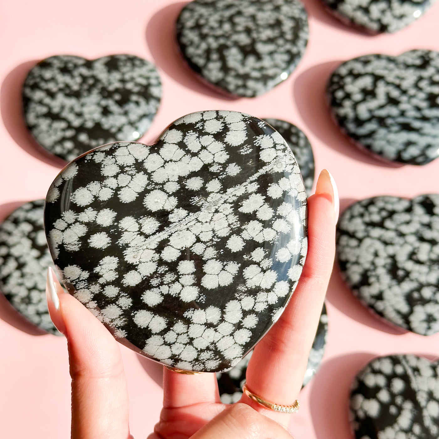 Snowflake Obsidian Heart