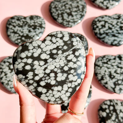 Snowflake Obsidian Heart