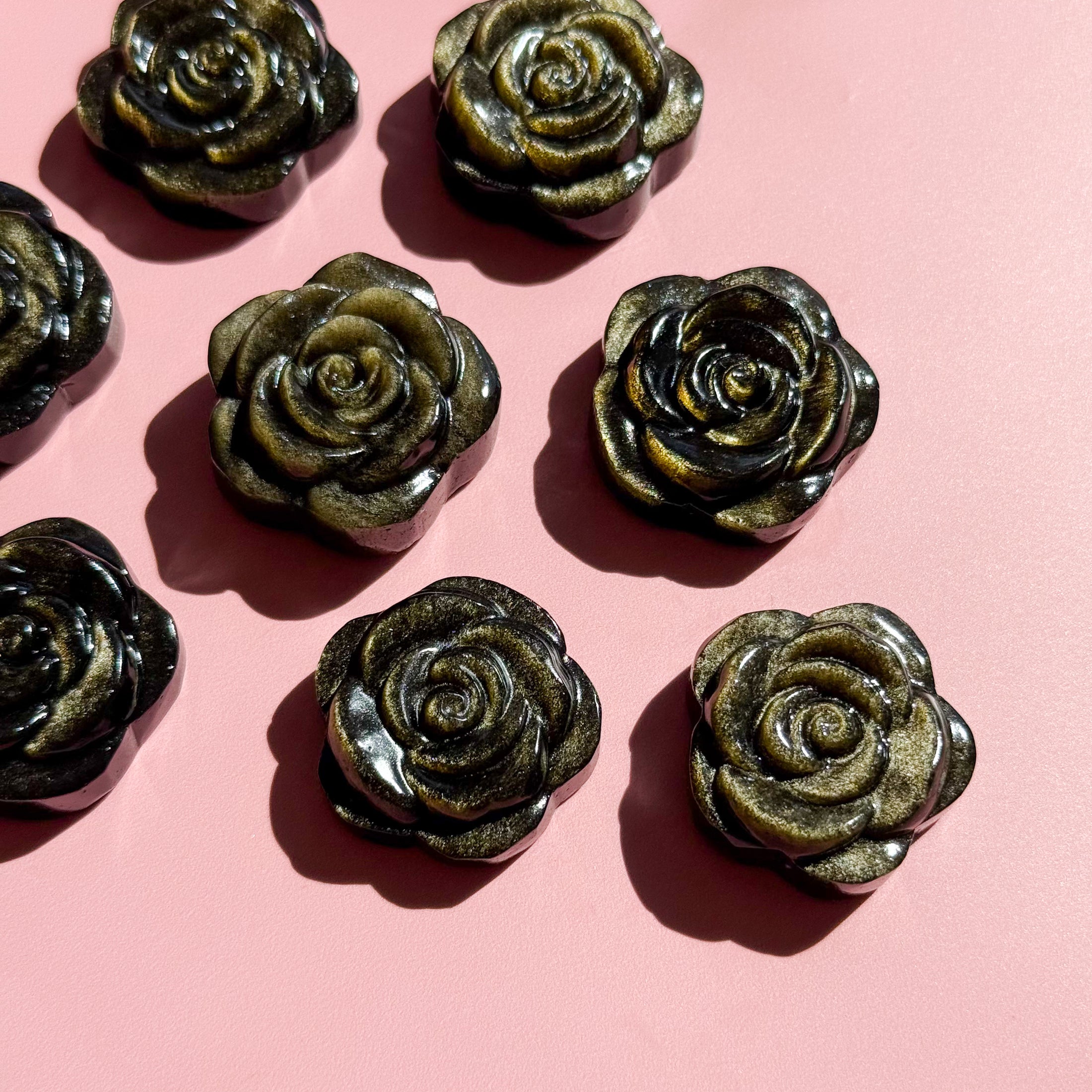 Golden Sheen Obsidian Rose