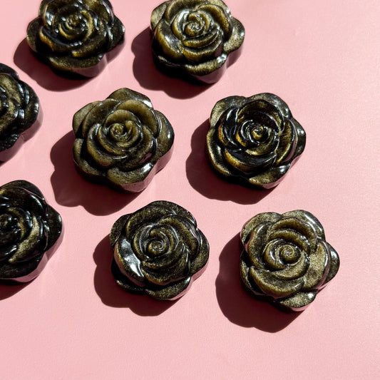 Golden Sheen Obsidian Rose
