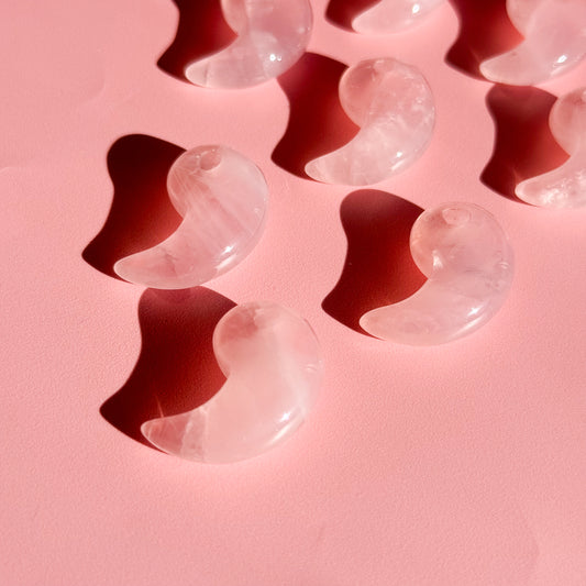 Rose Quartz Comma Bead