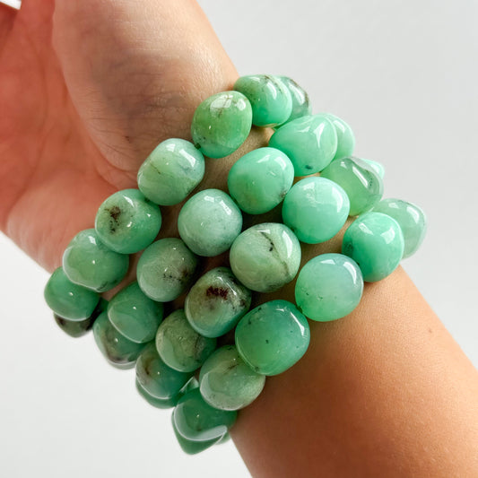 Pulsera de crisoprasa rodada