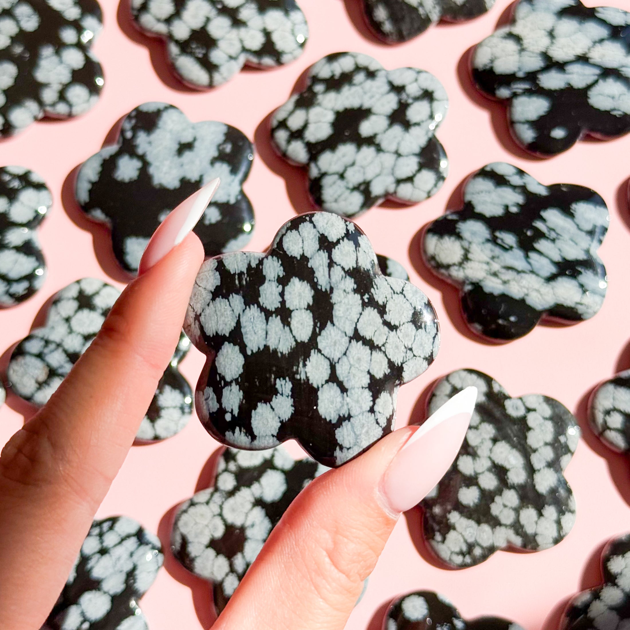 Snowflake Obsidian Petal Stone
