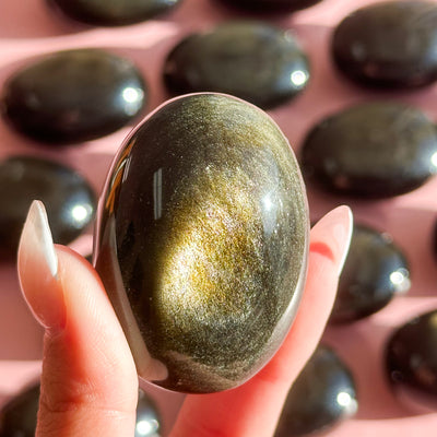 Golden Sheen Obsidian Palmstone