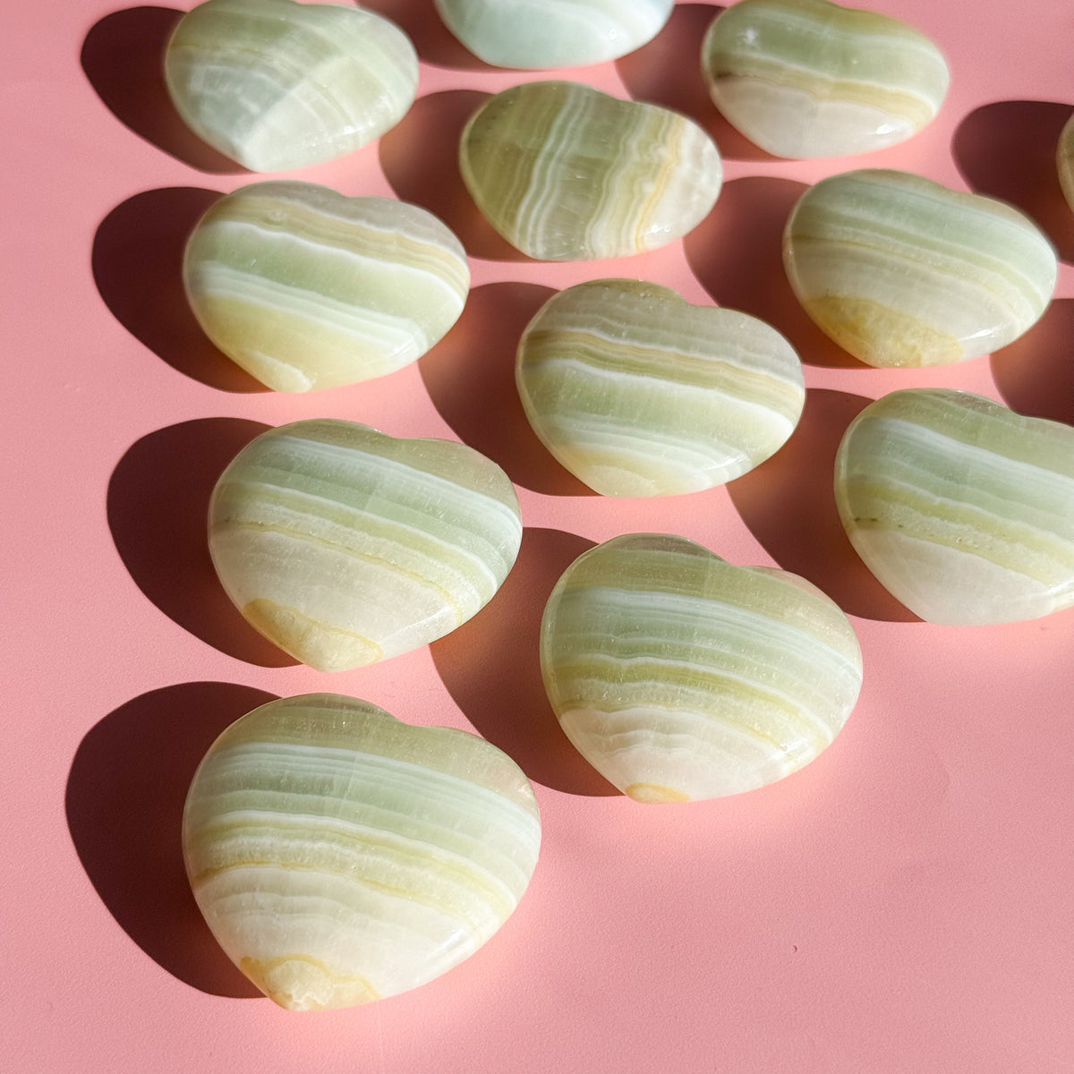 Pistachio Calcite Heart