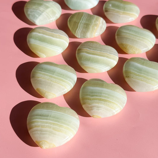 Pistachio Calcite Heart