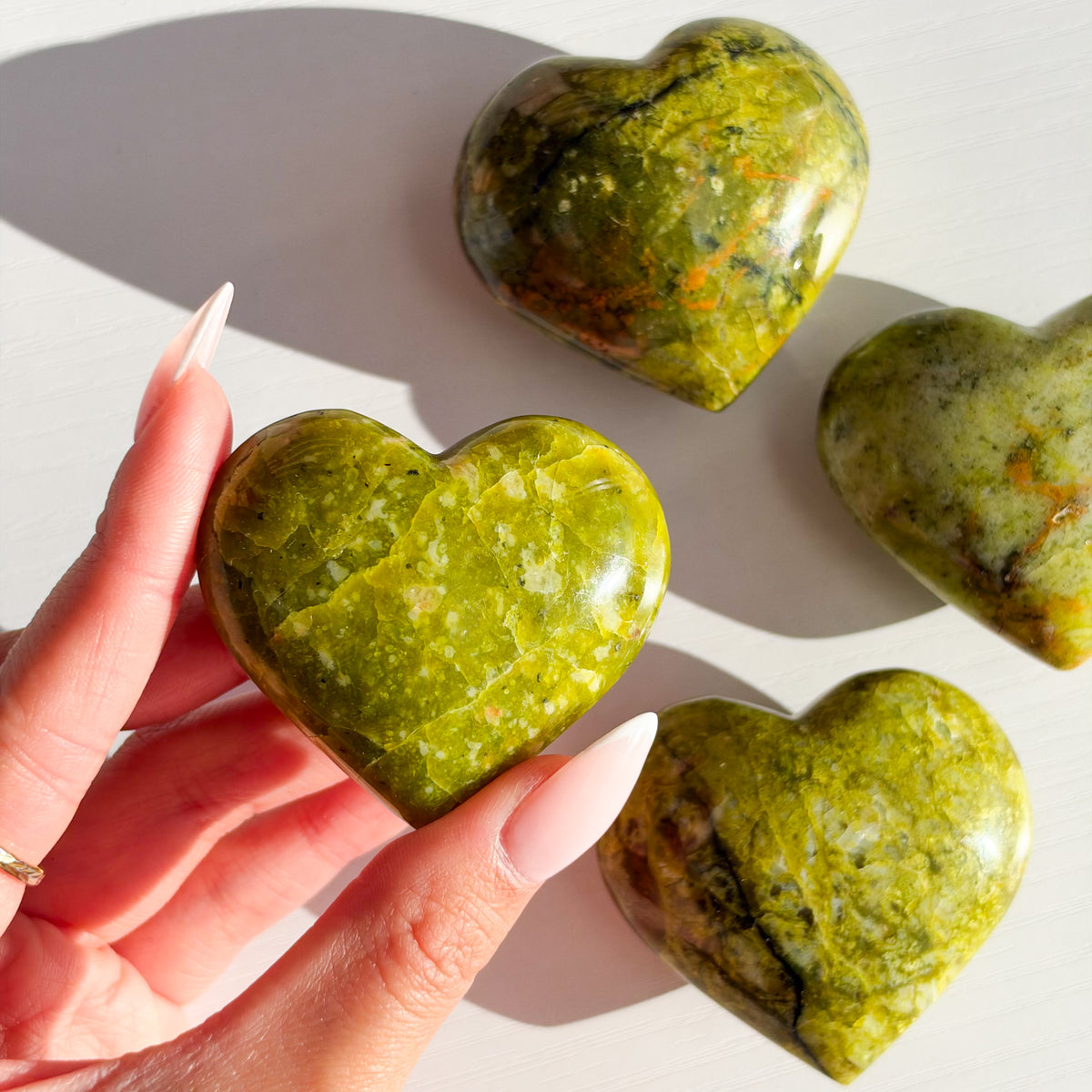 Green Opal Small Heart