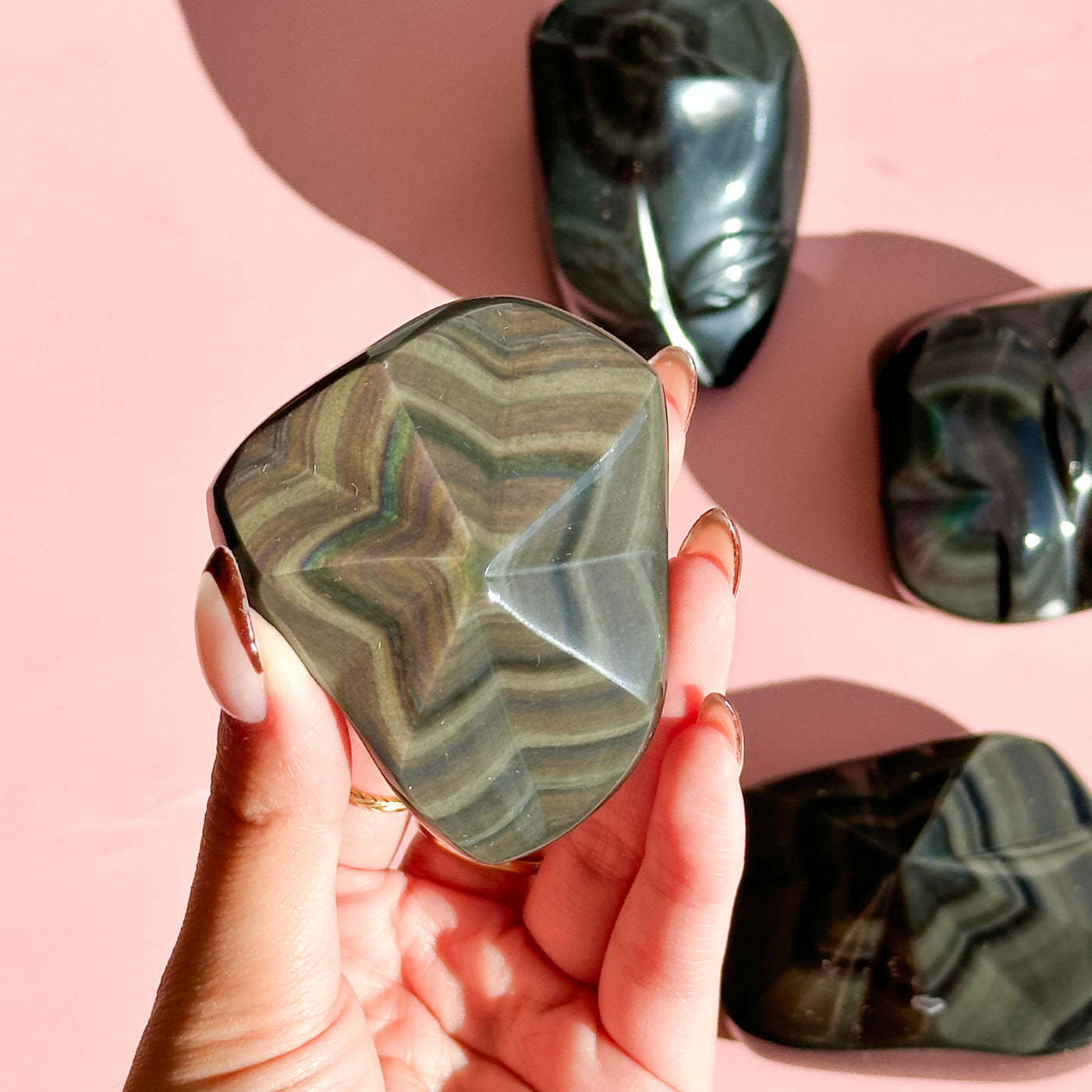 Rainbow Obsidian Carvings