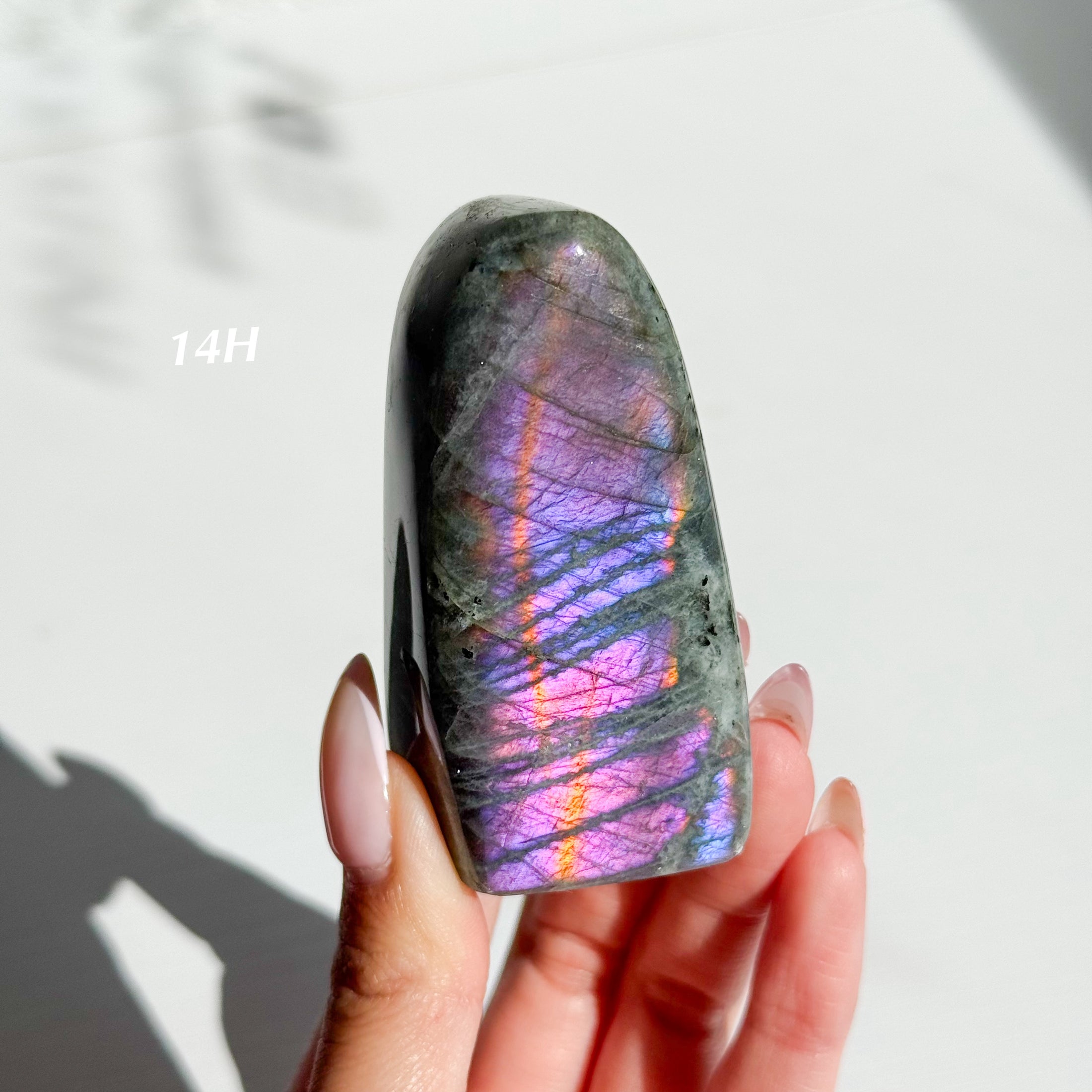 Labradorite Freeform - Orange / Pink Flash