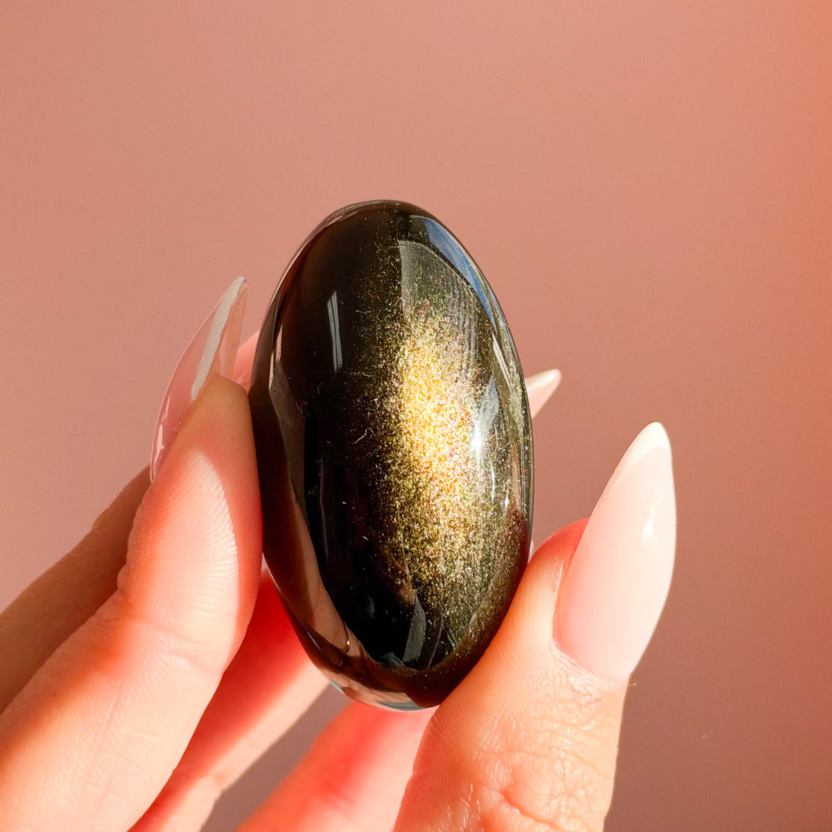 Golden Sheen Obsidian Lingam