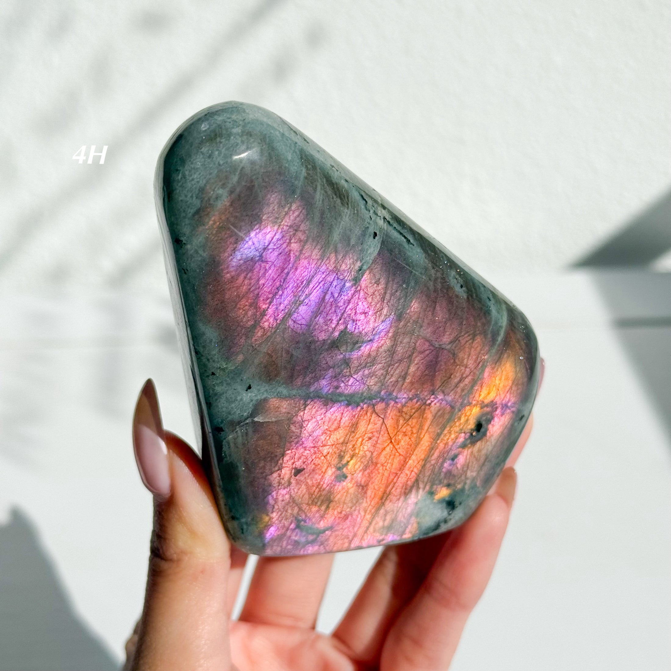 Labradorite Freeform - Orange / Pink Flash