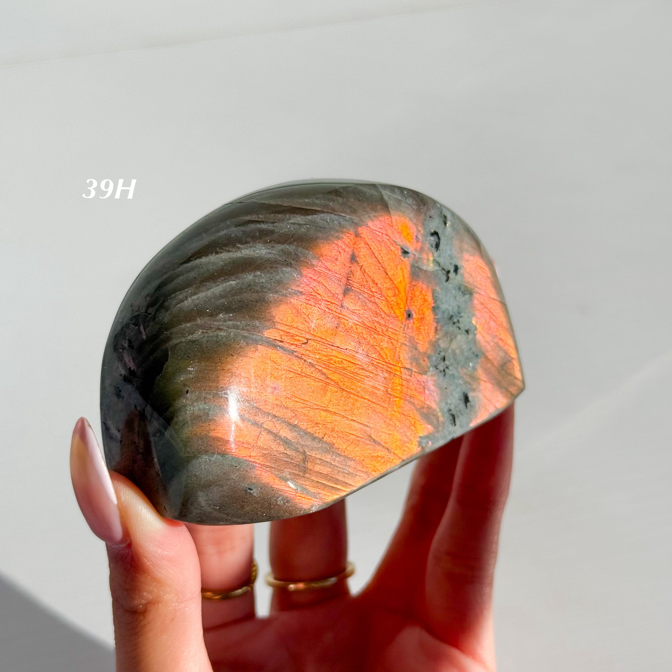 Labradorite Freeform - Orange / Pink Flash