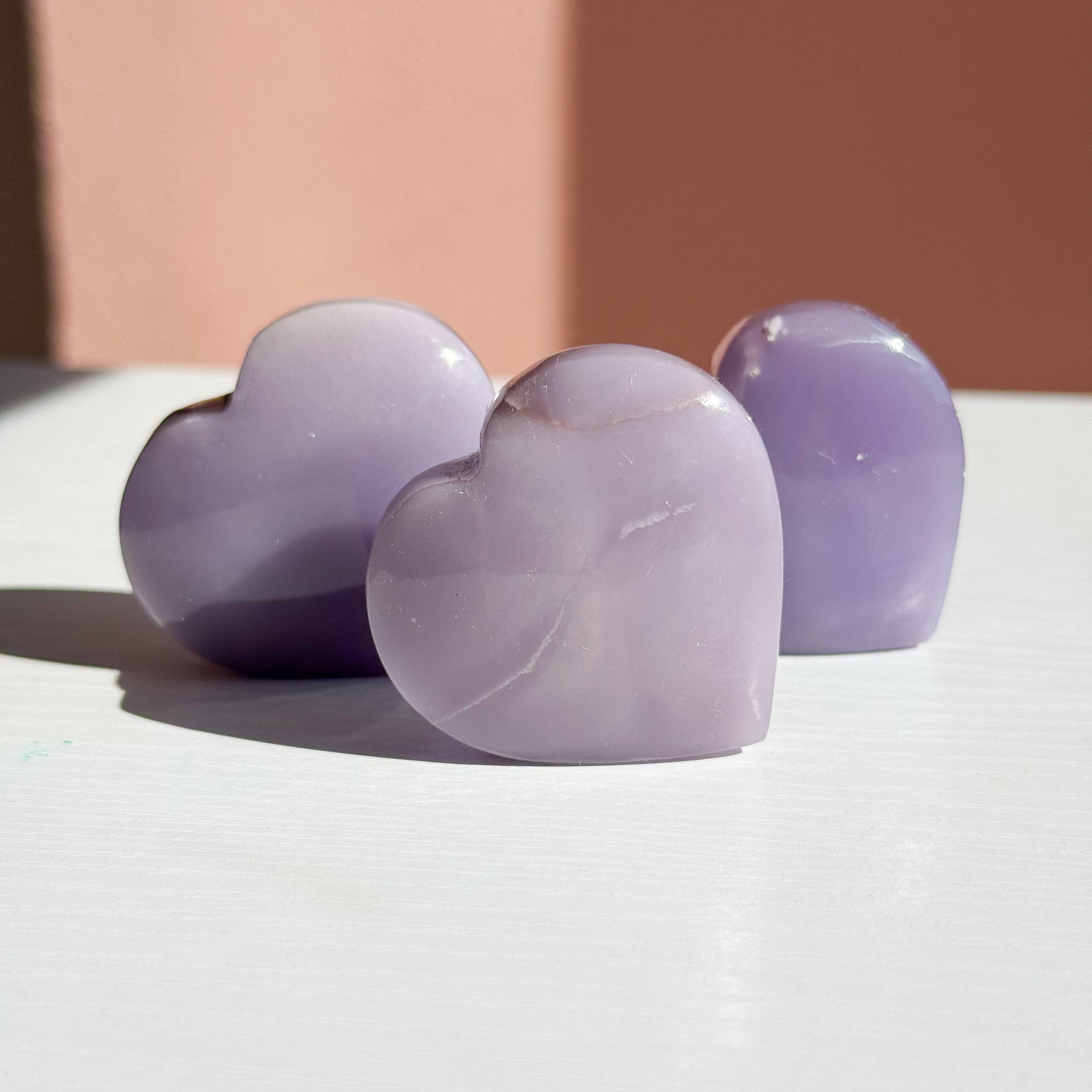 Lavender Fluorite Standing Heart