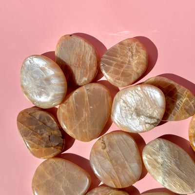 Peach Moonstone Flat Stone
