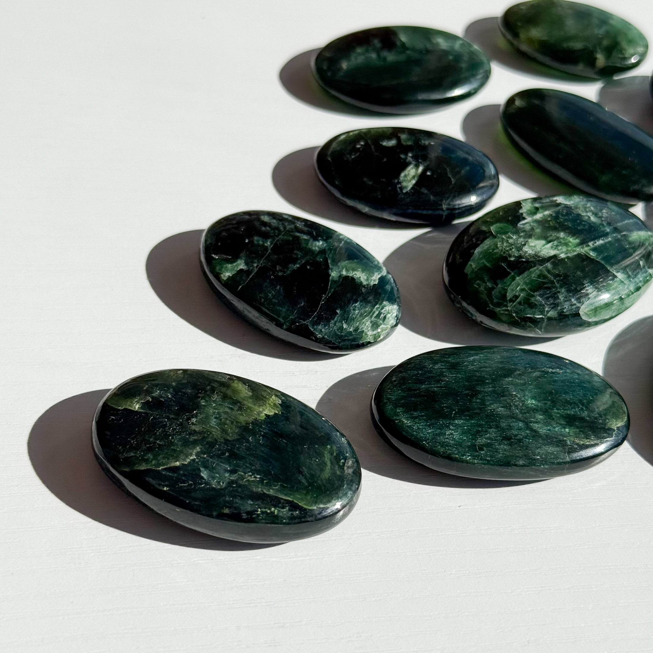 Green Kyanite Palmstone