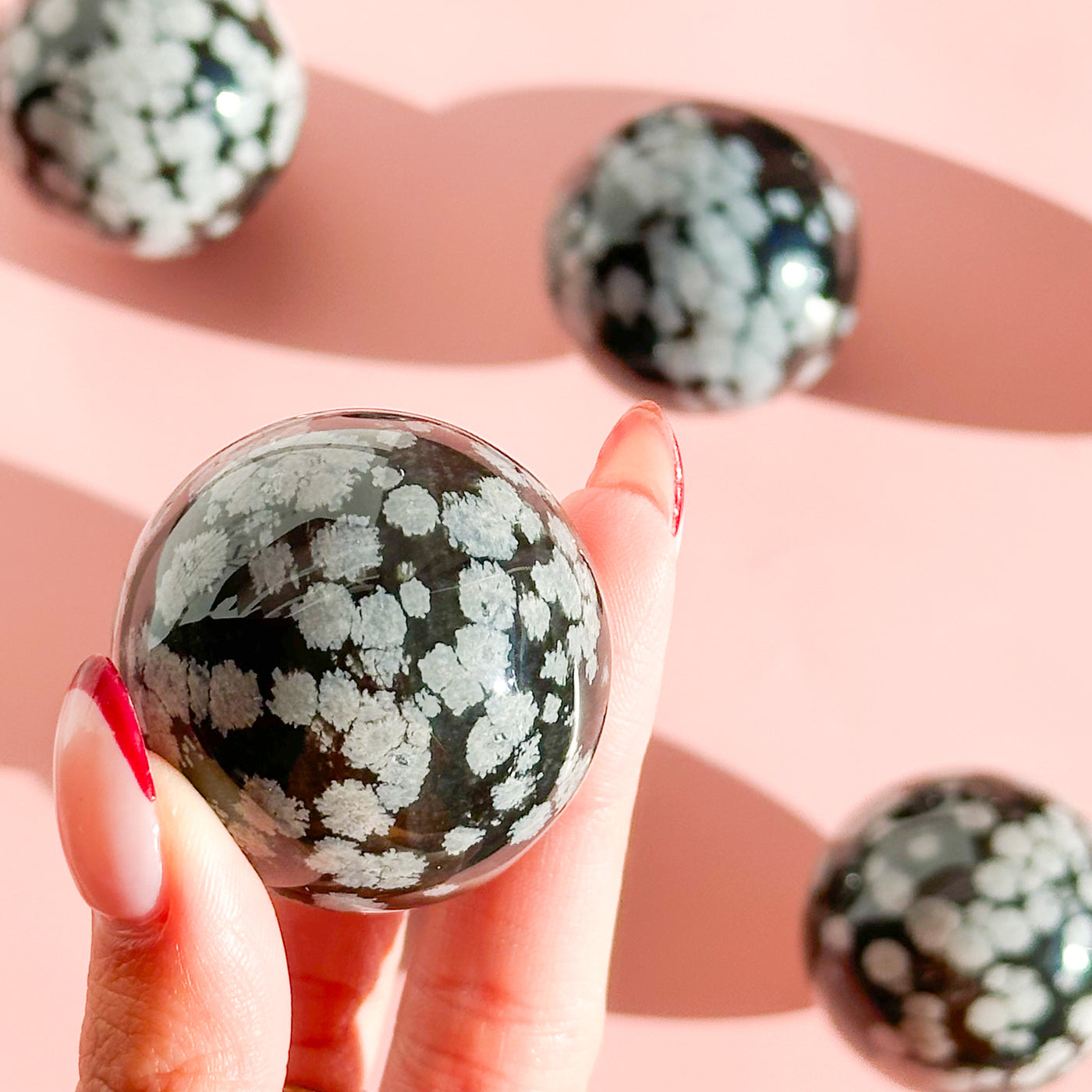 Snowflake Obsidian Sphere