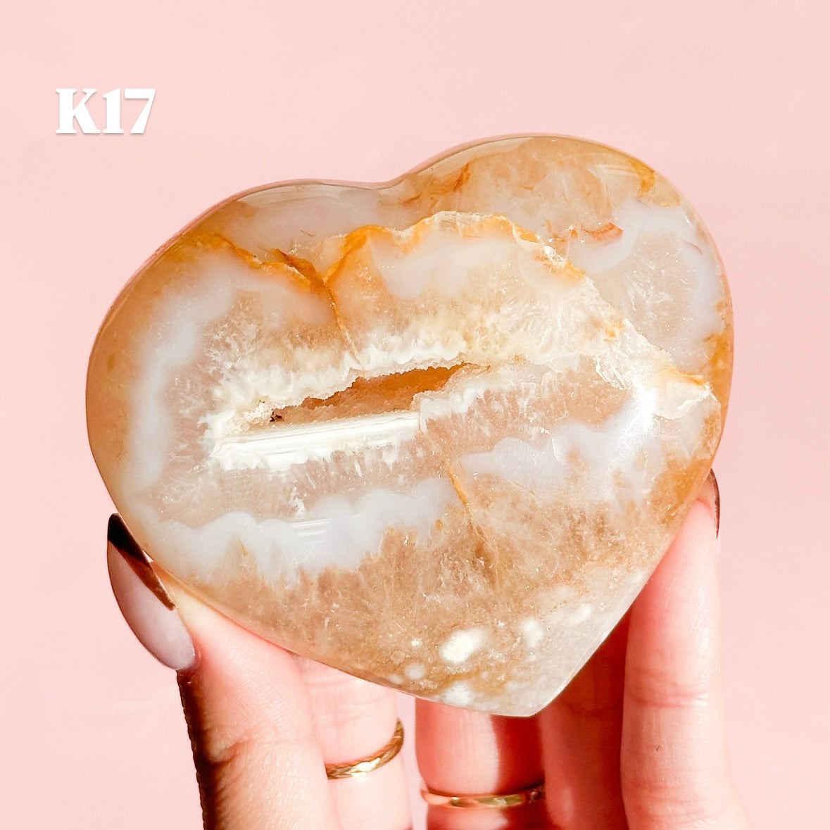 Flower Agate Heart
