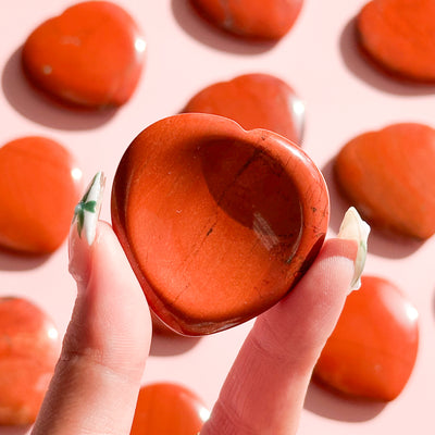 Red Jasper Heart Worry Stone