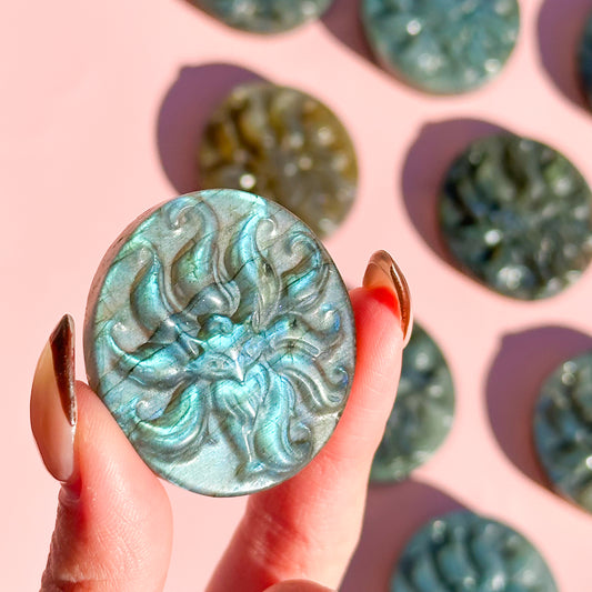 Labadorite Nine-Tailed Fox Disk
