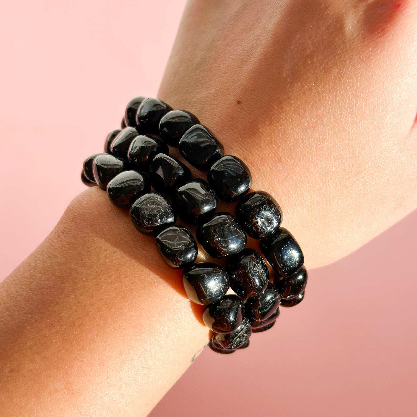 Black Tourmaline Tumbled Bracelet