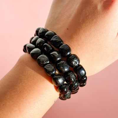 Black Tourmaline Tumbled Bracelet
