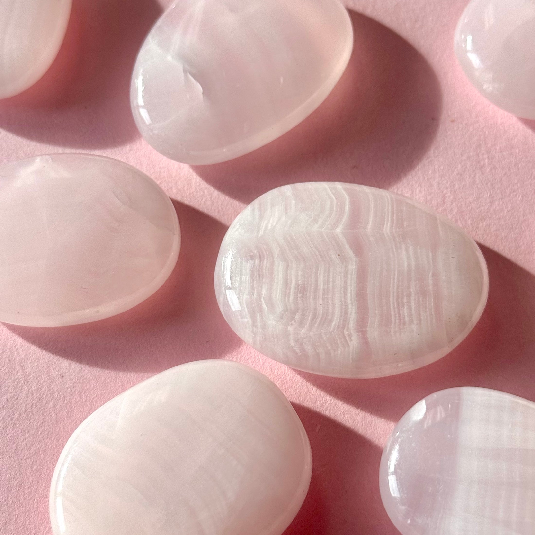 Pink Mangano Calcite Flat Stone