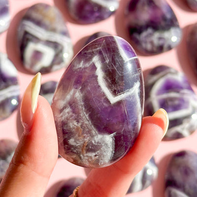 Chevron Amethyst Worry Stone