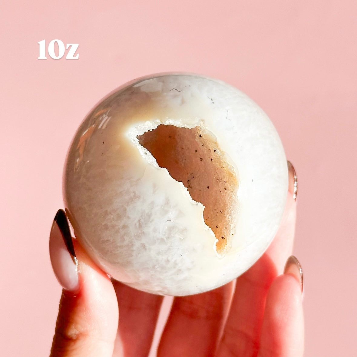 Druzy Agate with Quartz Sphere