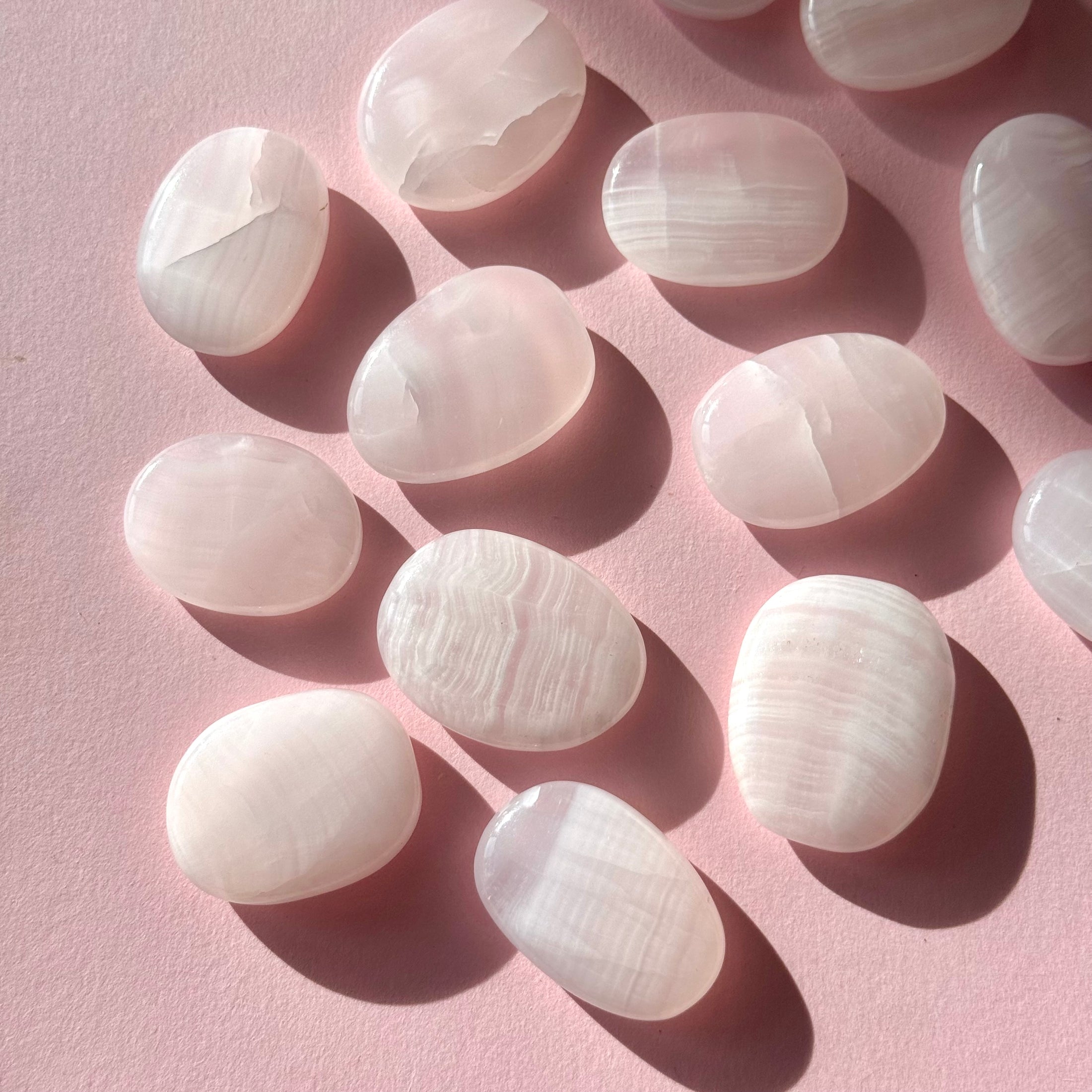 Pink Mangano Calcite Flat Stone
