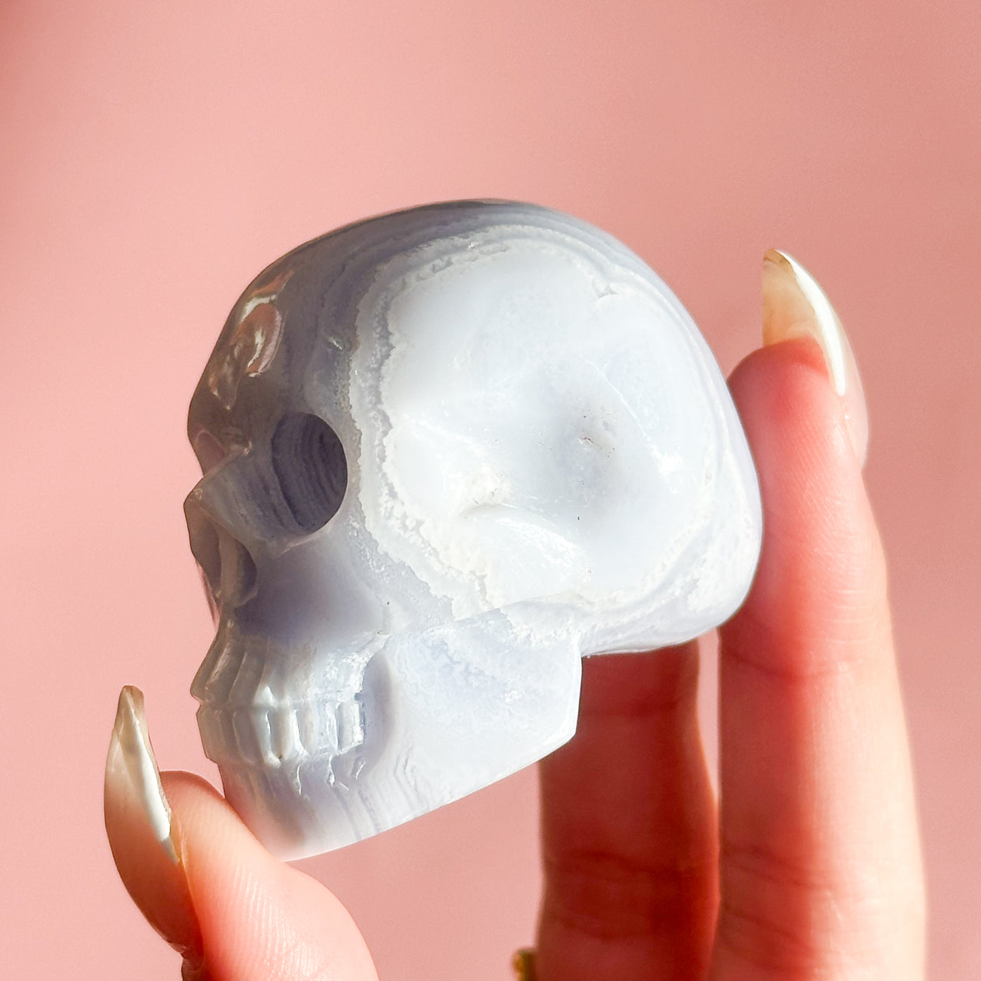 Blue Lace Agate Skull