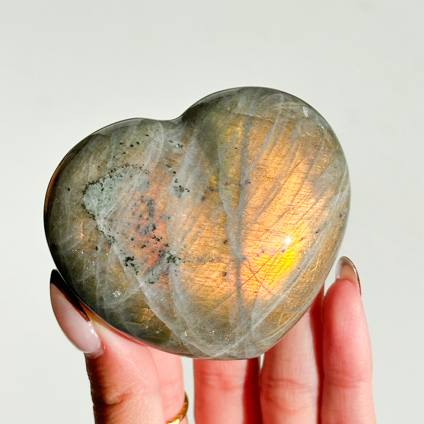 Labradorite Heart