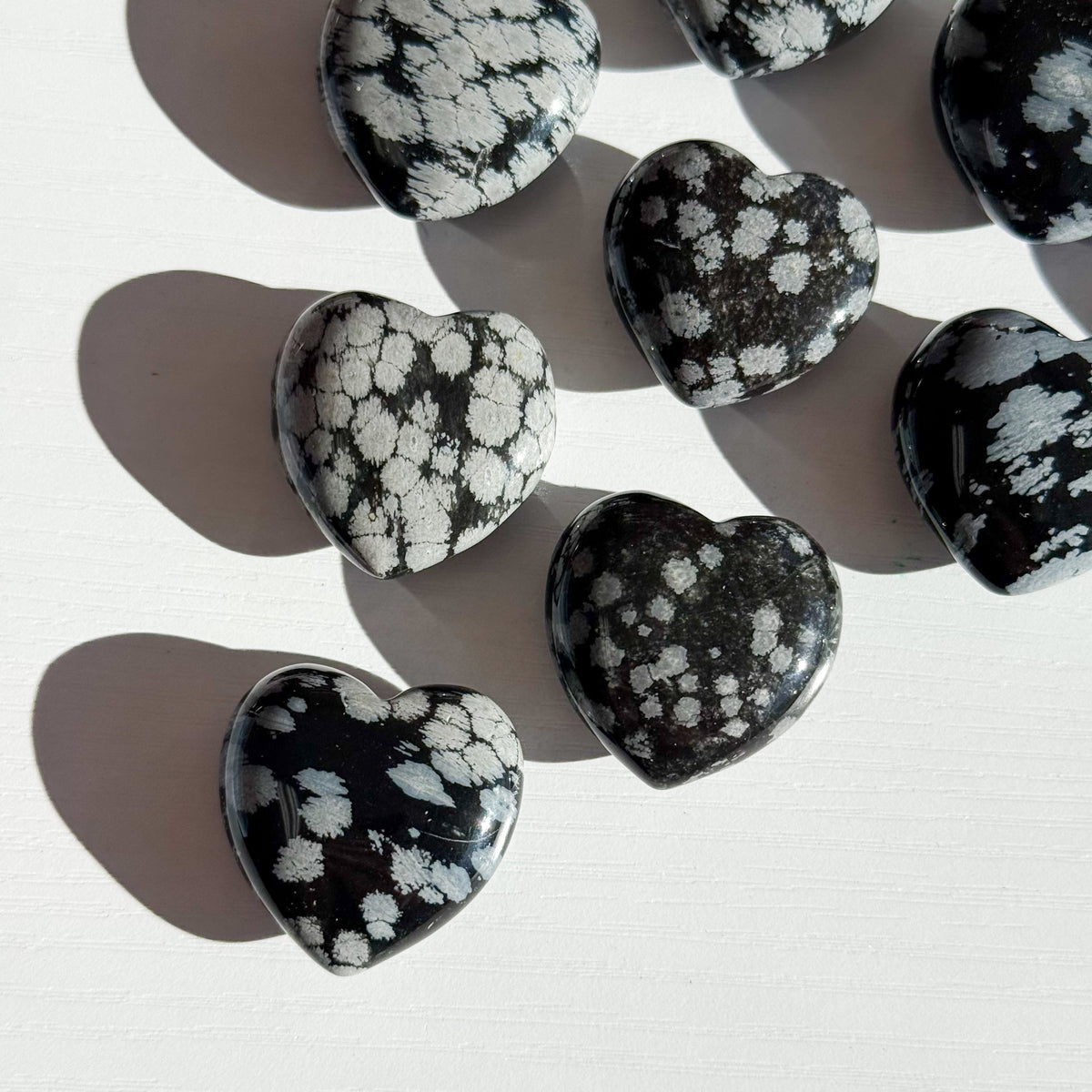 Snowflake Obsidian Small Heart
