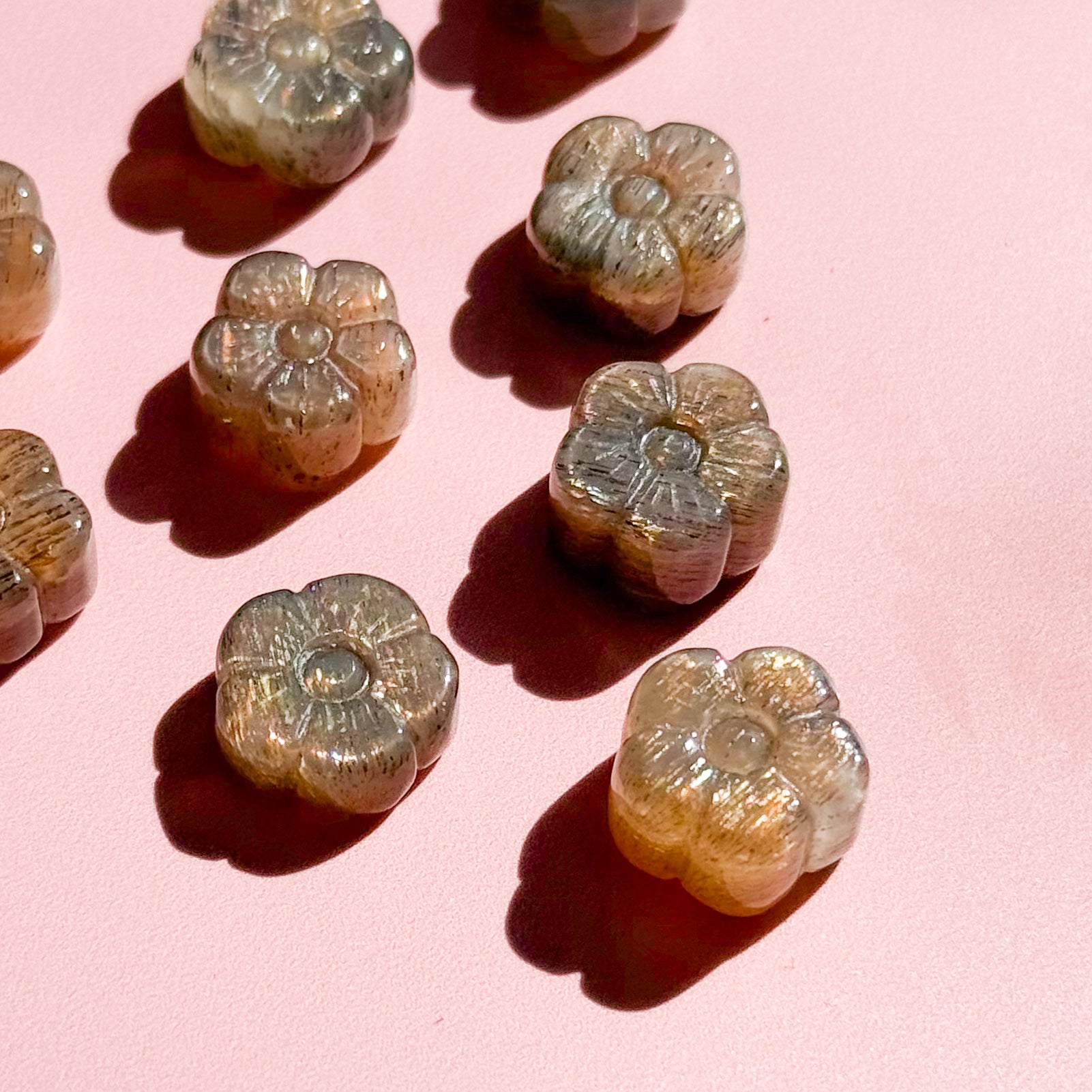 Peach Moonstone/Sunstone Mini Flower