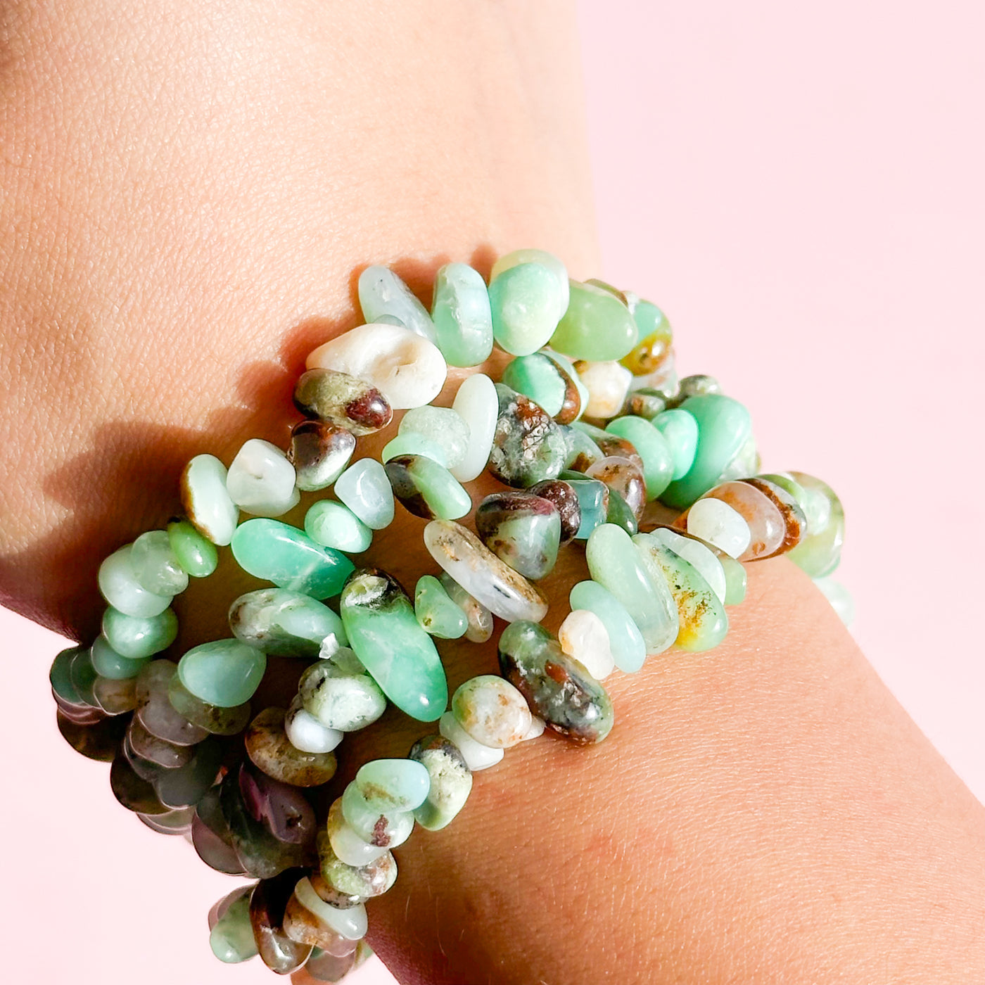 Chrysoprase Chipped Beaded Bracelet