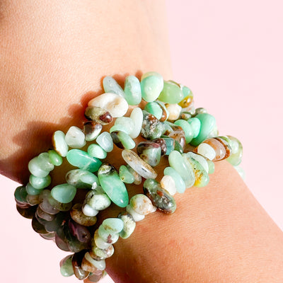 Chrysoprase Chipped Beaded Bracelet