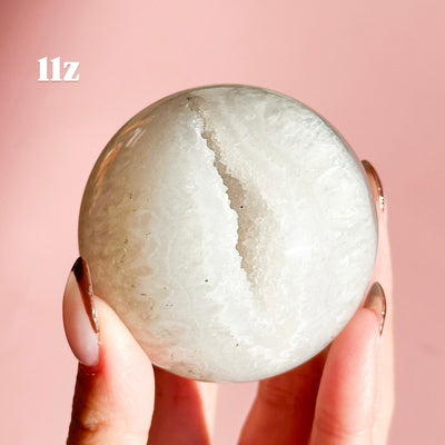 Druzy Agate with Quartz Sphere