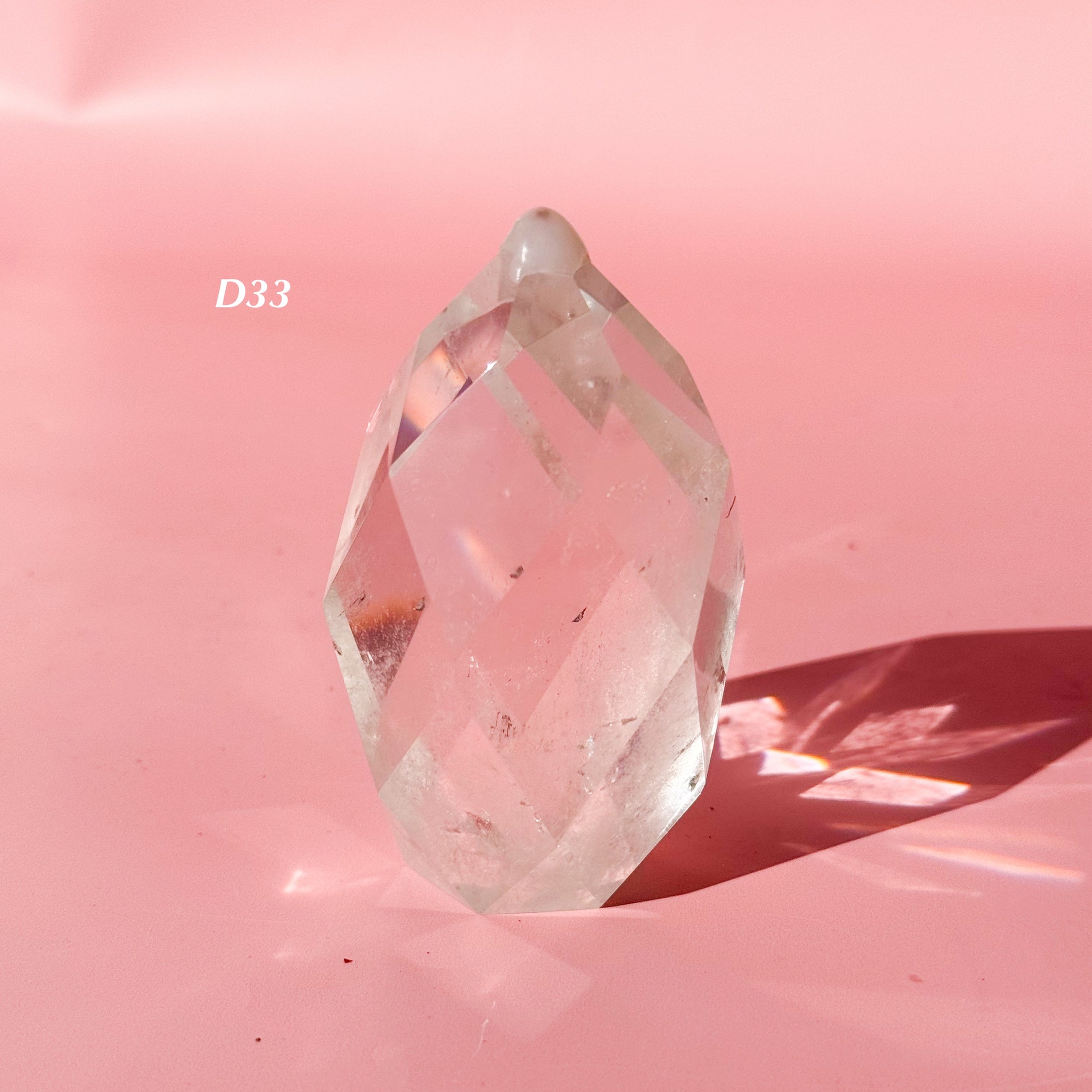 Clear Quartz Faceted Flame