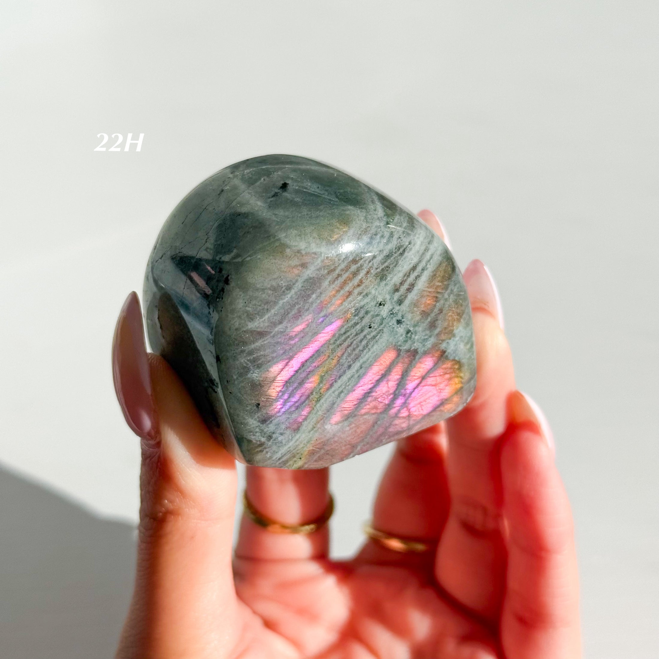 Labradorite Freeform - Orange / Pink Flash