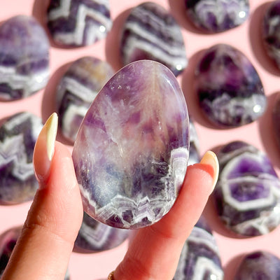 Chevron Amethyst Worry Stone
