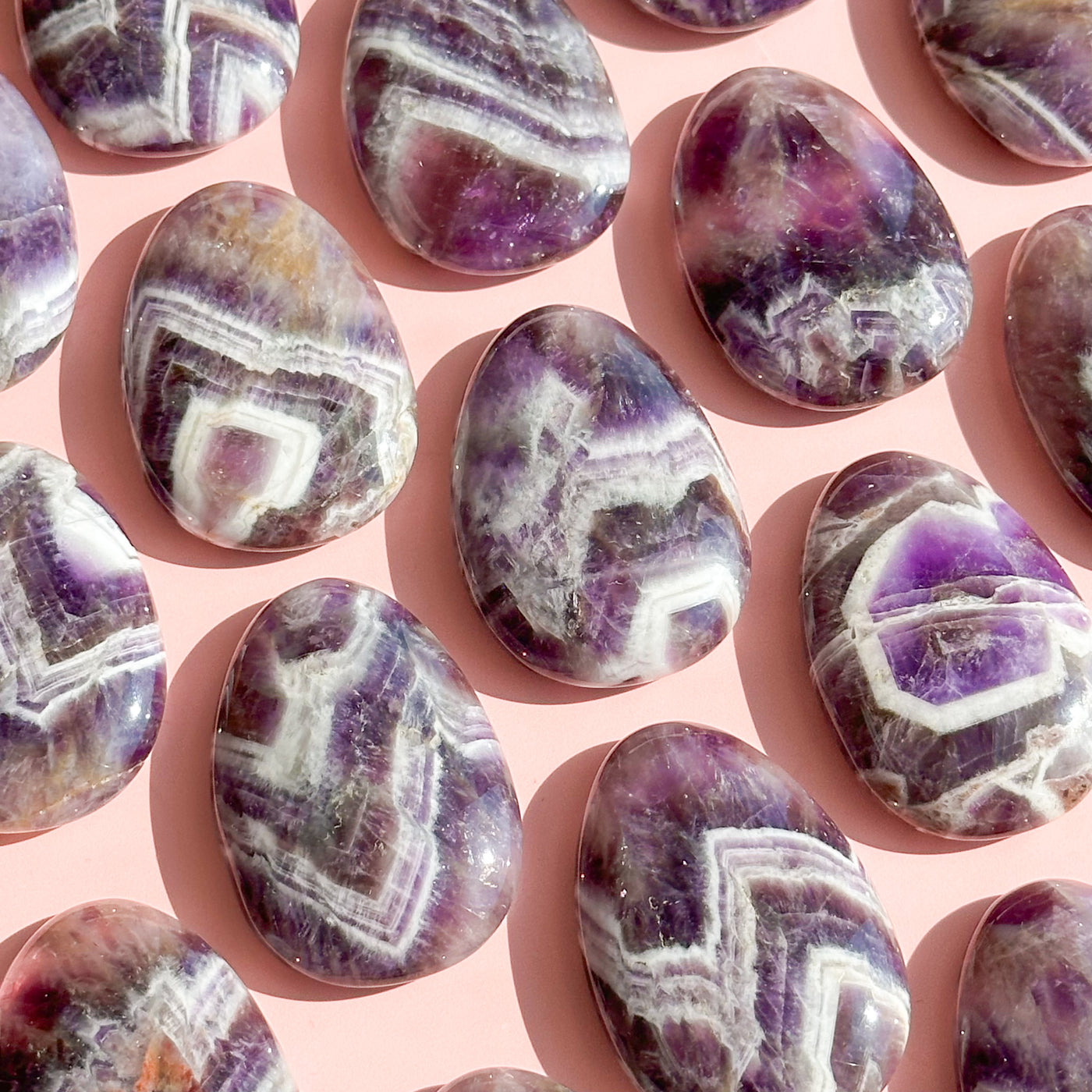 Chevron Amethyst Worry Stone