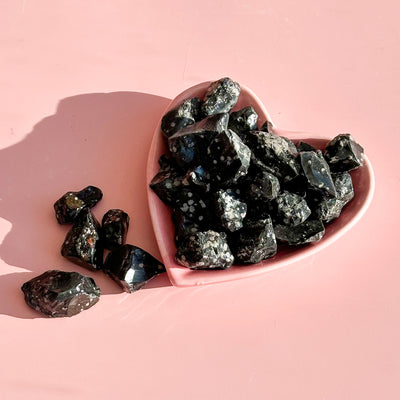Five Raw Snowflake Obsidians