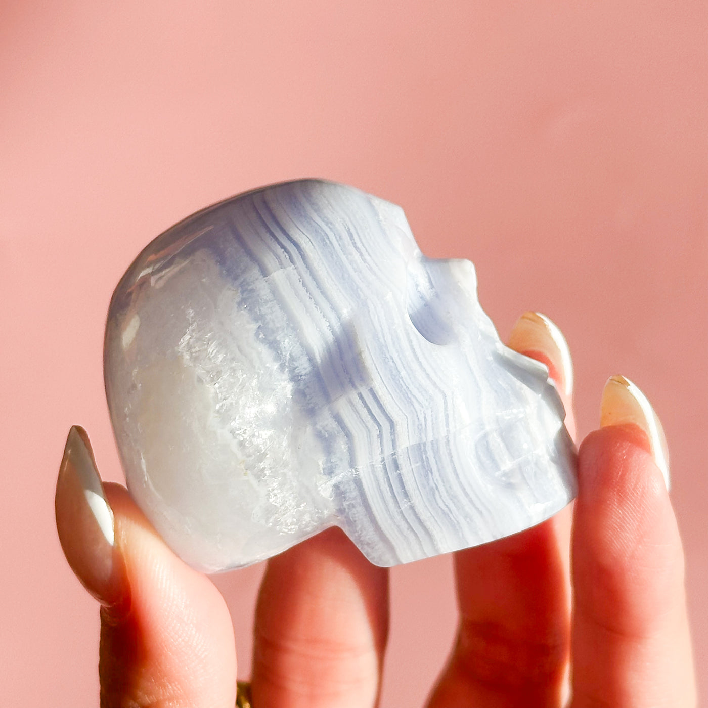 Blue Lace Agate Skull