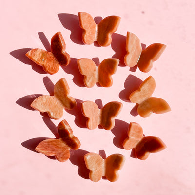 Peach Moonstone Mini Butterfly (low/no flash)