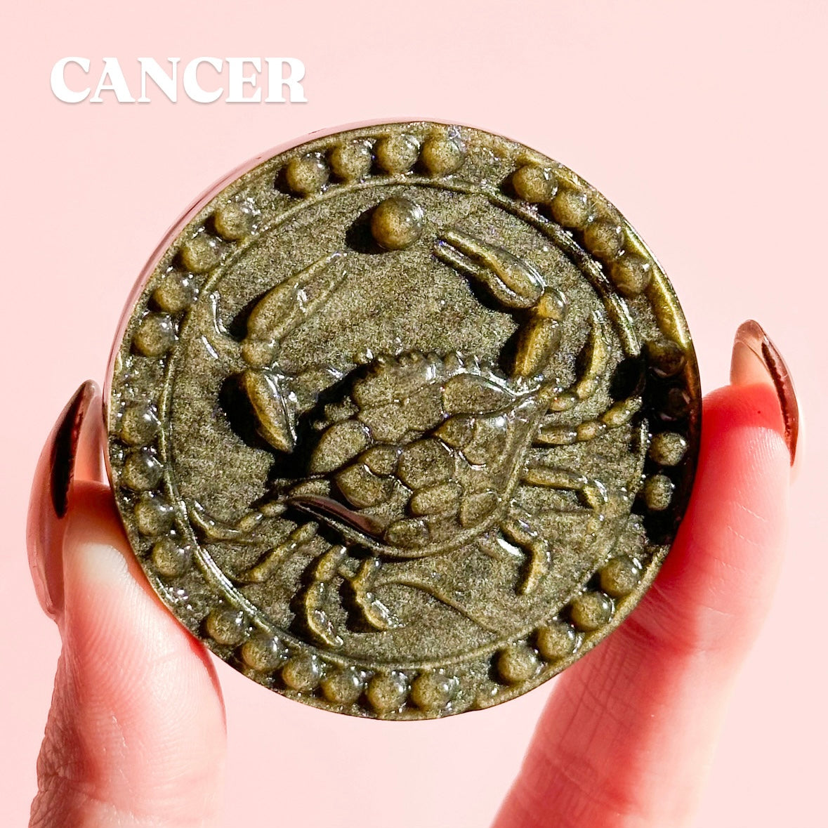 Golden Sheen Obsidian Zodiac Disk