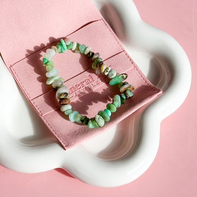 Chrysoprase Chipped Beaded Bracelet